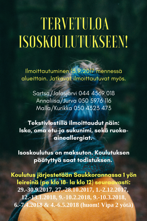 Isoskoulutukseen ilmoittautuminen Isoskoulutukseen ilmoittautuminen
