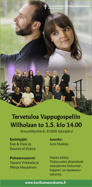 Vappugospel Kuva: Eve & Ossi ja Sound of Grace vappugospel mainos