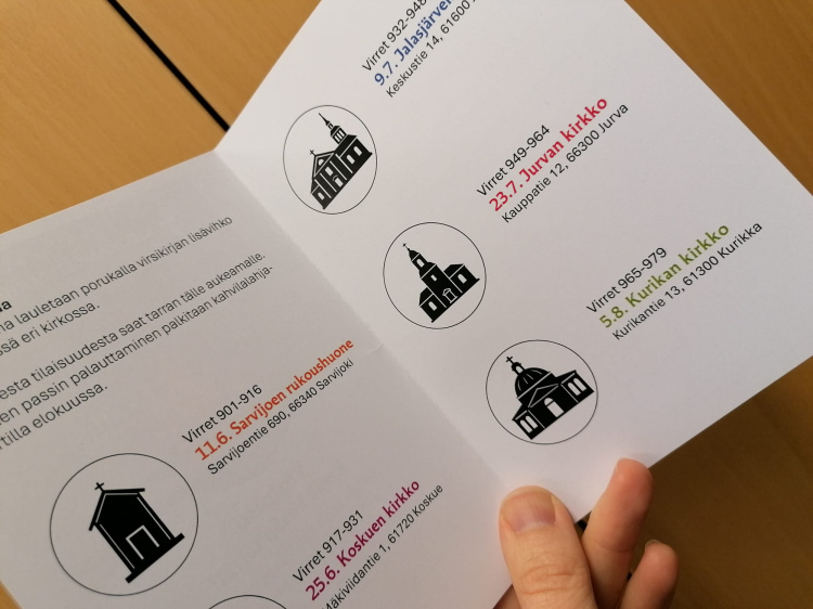 Lähikuva kartonkisesta virsipassista, johon tarrat kerätään.