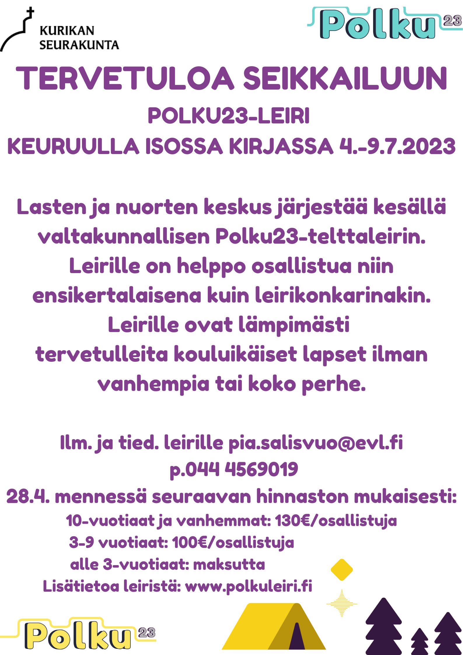Polku23-leirin mainos